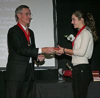 Youth Volunteer winner Lauren Grieve accepts her award